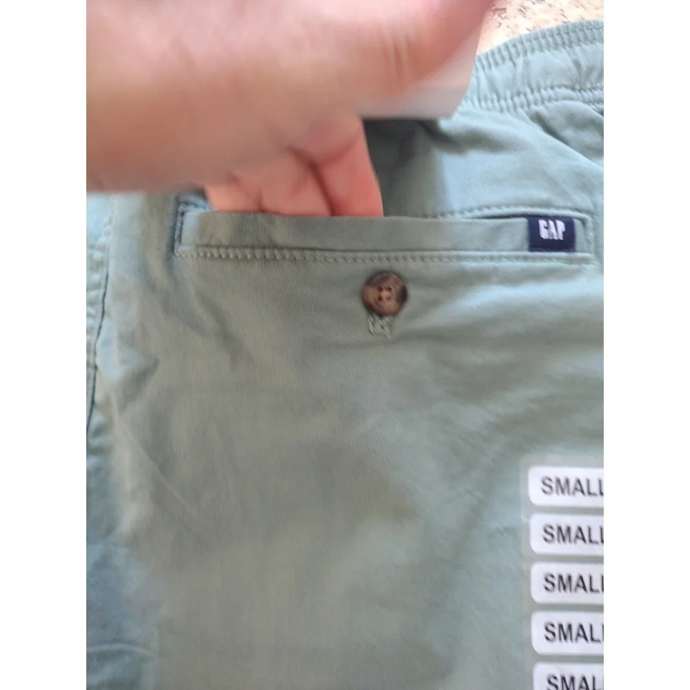 Gap Shorts Men S Green Pull‎ On 6.5 Inseam Elasticized Waistband Stretch Twill